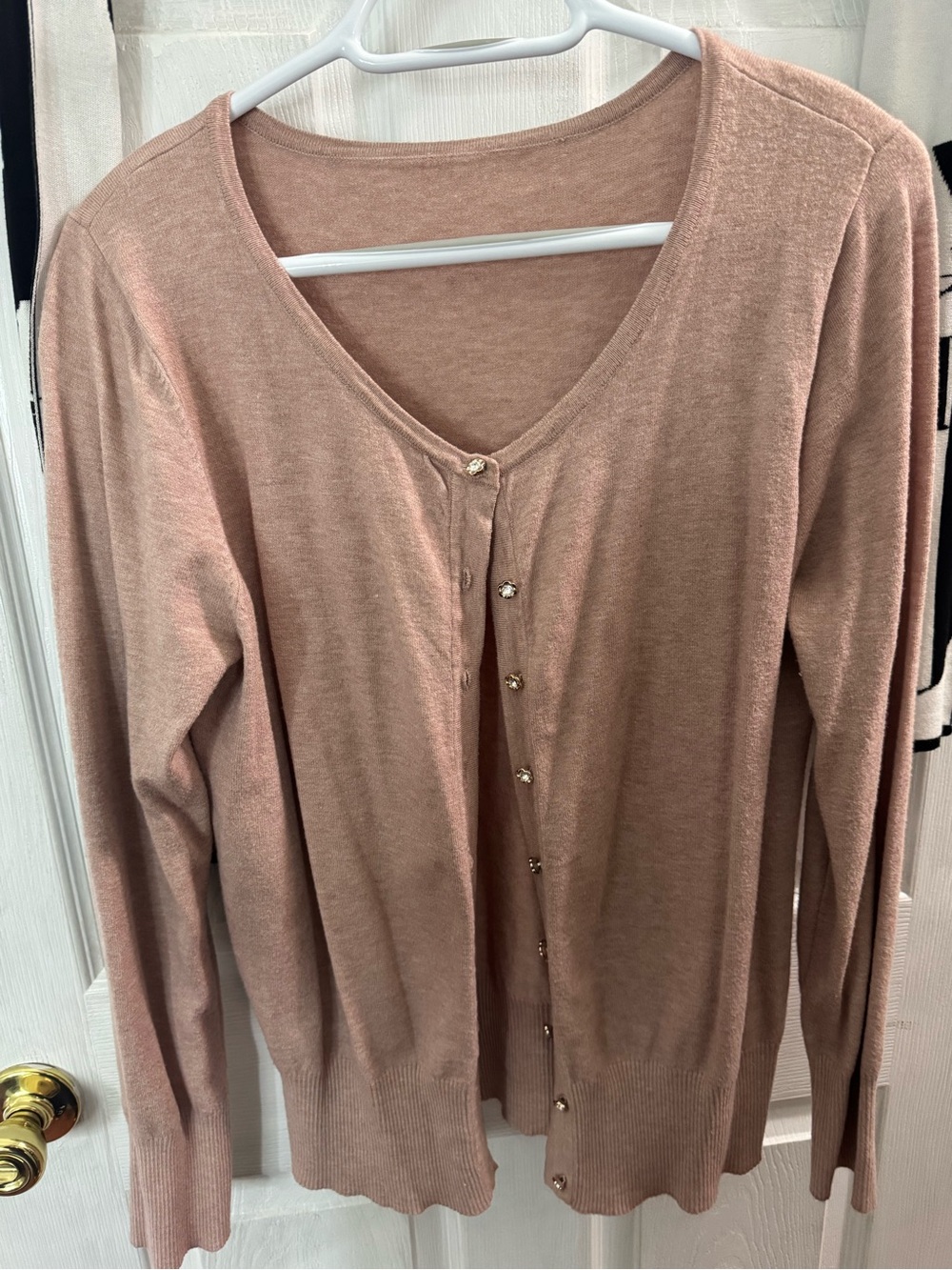 Women’s Dusty Rose Button-Front Sweater Cardigan